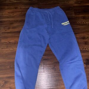 White Fox Blue Sweatpants